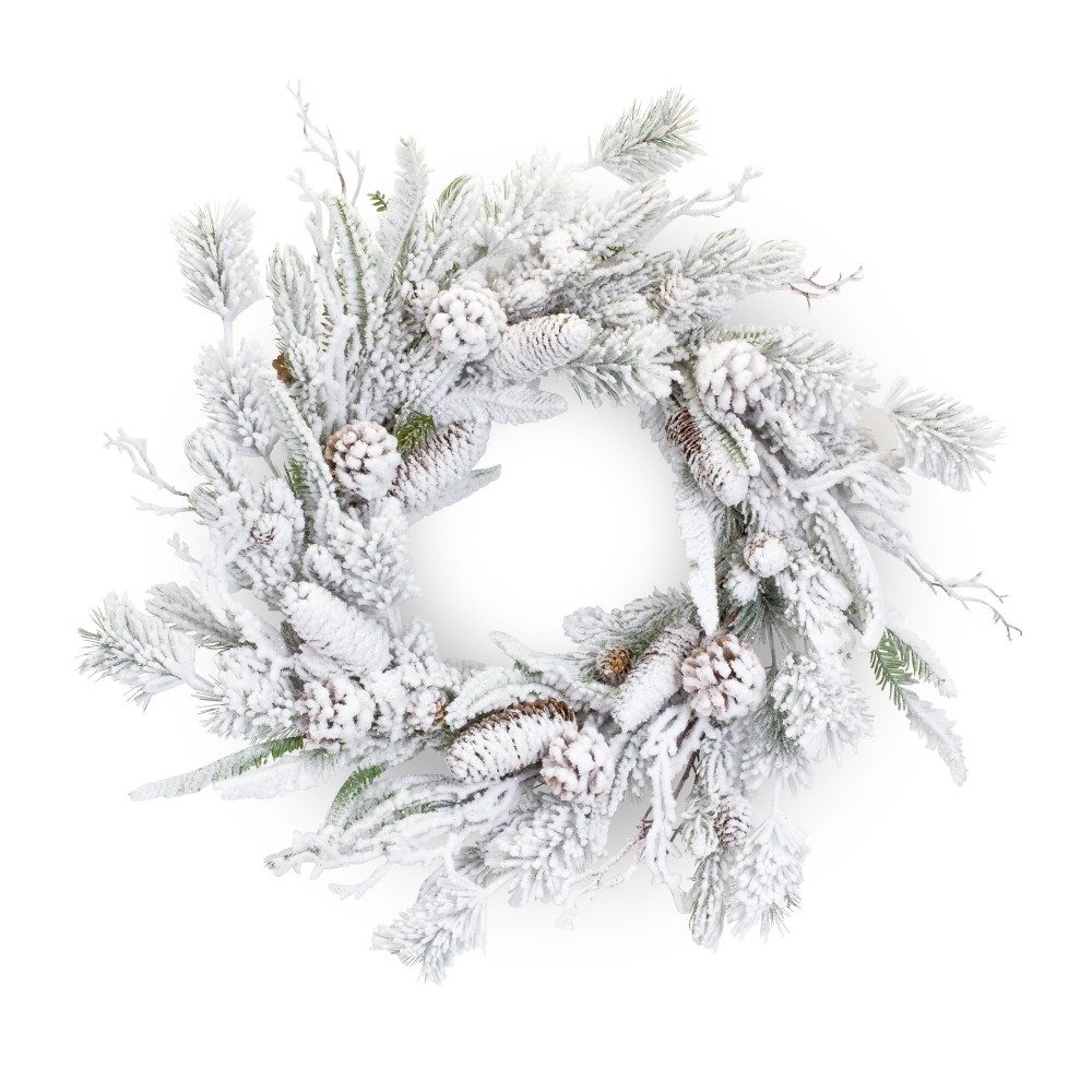 Snowy Mix Pine Wreath 24"D Plastic