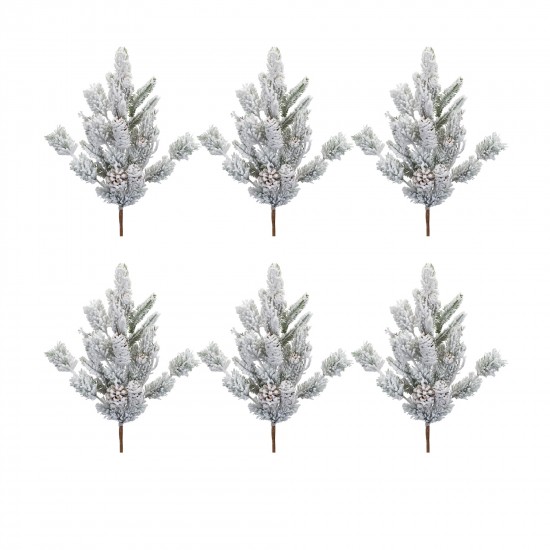 Snowy Mix Pine Spray (Set Of 6) 32"H Plastic