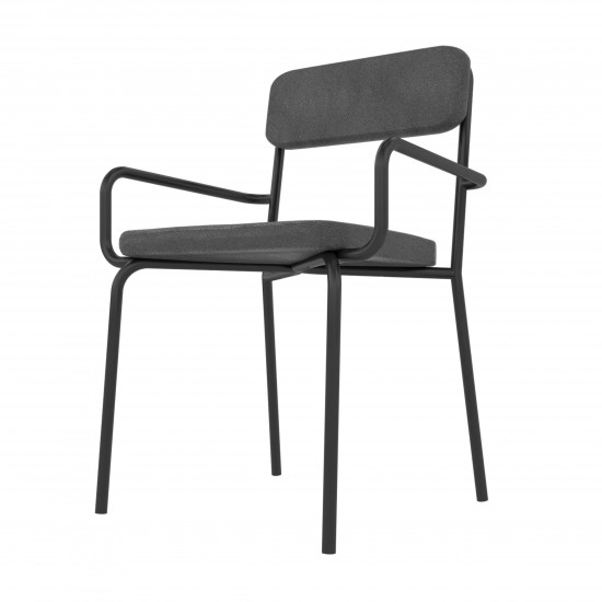 Whythe PU Leather Dining Chair in Black