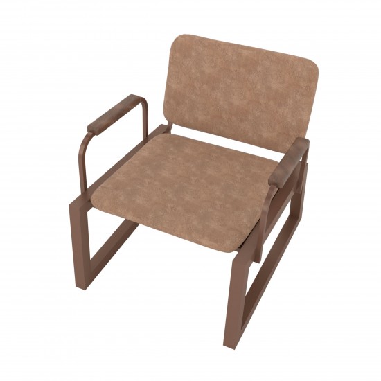 Whythe PU Leather Low Accent Chair 1.0 in Corten