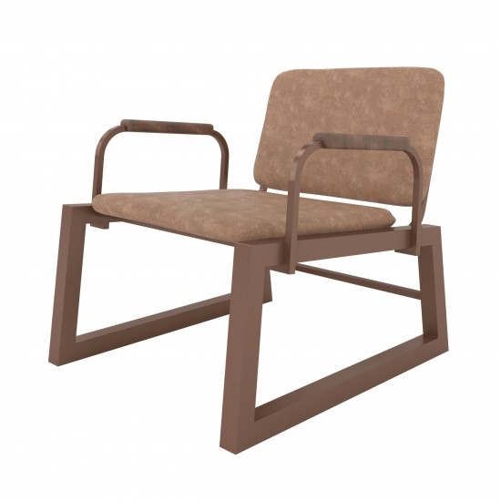 Whythe PU Leather Low Accent Chair 1.0 in Corten