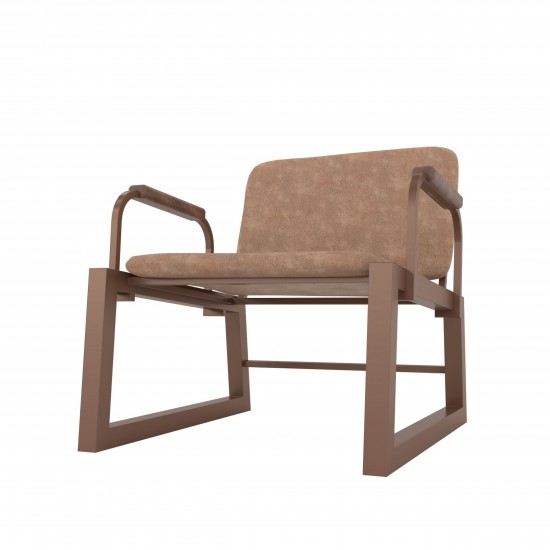 Whythe PU Leather Low Accent Chair 1.0 in Corten