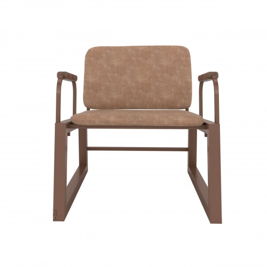 Whythe PU Leather Low Accent Chair 1.0 in Corten