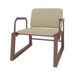 Whythe PU Leather Low Accent Chair 1.0 in Natural Linen & Corten