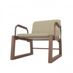Whythe PU Leather Low Accent Chair 1.0 in Natural Linen & Corten