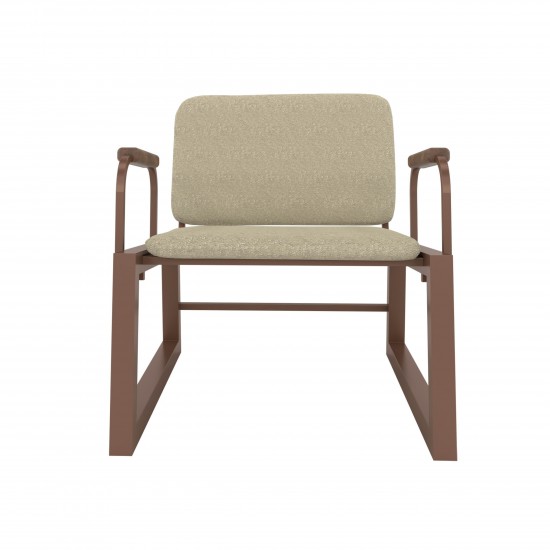 Whythe PU Leather Low Accent Chair 1.0 in Natural Linen & Corten