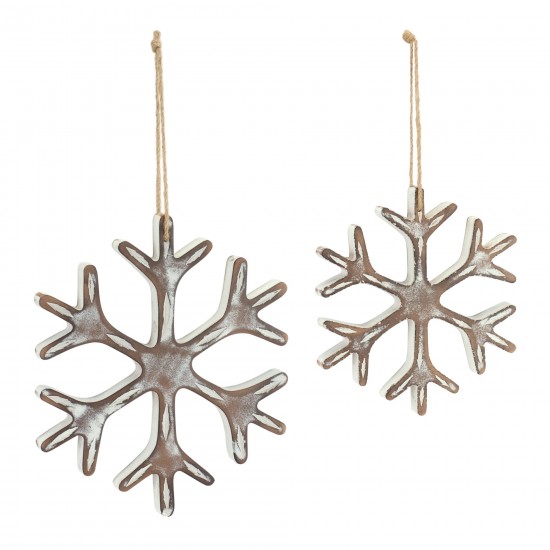 Snowflake Ornament (Set Of 12) 7"H, 9.25"H Mdf