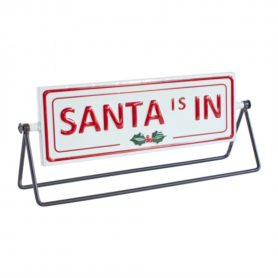 Reversable Santa Sign (Set Of 2) 12.75"L x 4.75"H Iron