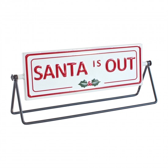 Reversable Santa Sign (Set Of 2) 12.75"L x 4.75"H Iron