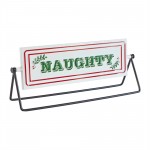 Reversable Santa Sign (Set Of 2) 12.75"L x 4.75"H Iron