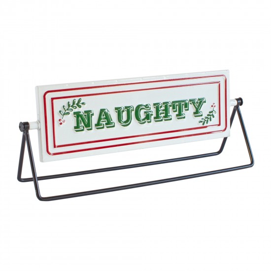 Reversable Santa Sign (Set Of 2) 12.75"L x 4.75"H Iron