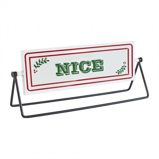 Reversable Santa Sign (Set Of 2) 12.75"L x 4.75"H Iron