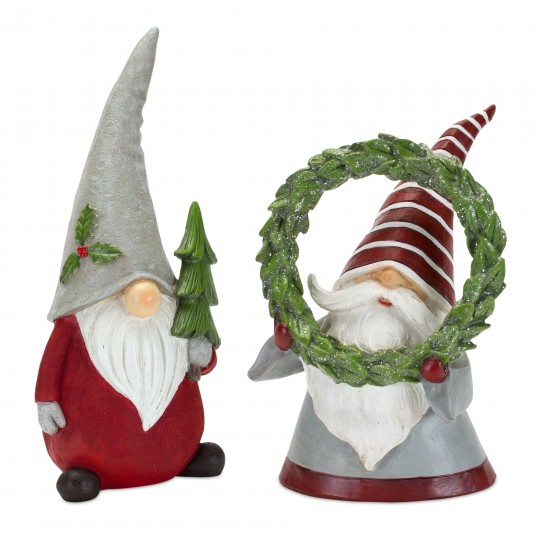 Gnome (Set Of 2) 8"H, 10.75"H Resin