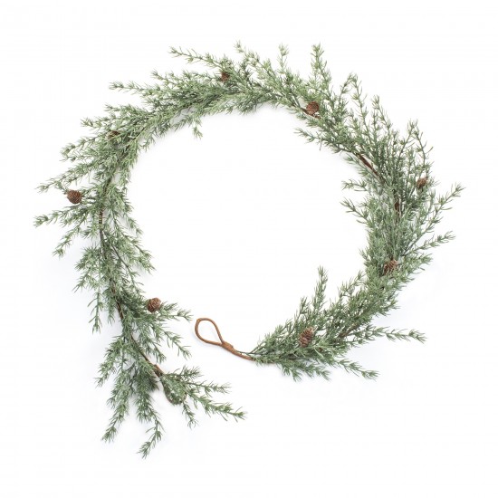 Pine Garland (Set Of 2) 6'L Plastic, Green, Brown