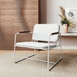Whythe PU Leather Low Accent Chair 2.0 in White