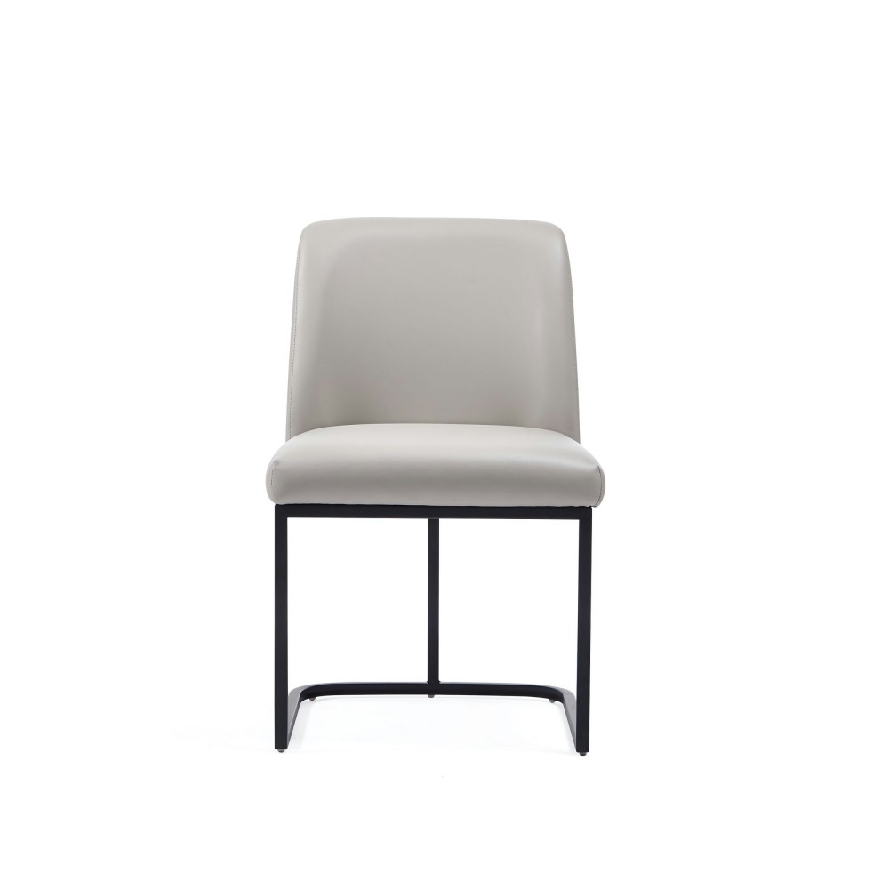 Serena Faux Leather Dining Chair in Light Grey