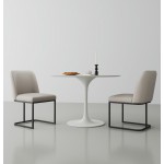 Serena Faux Leather Dining Chair in Light Grey