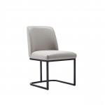 Serena Faux Leather Dining Chair in Light Grey