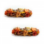 Pumpkin Cone Candle Holder (Set Of 2) 12.25"L x 7.25"W x 3.25"H Polyester