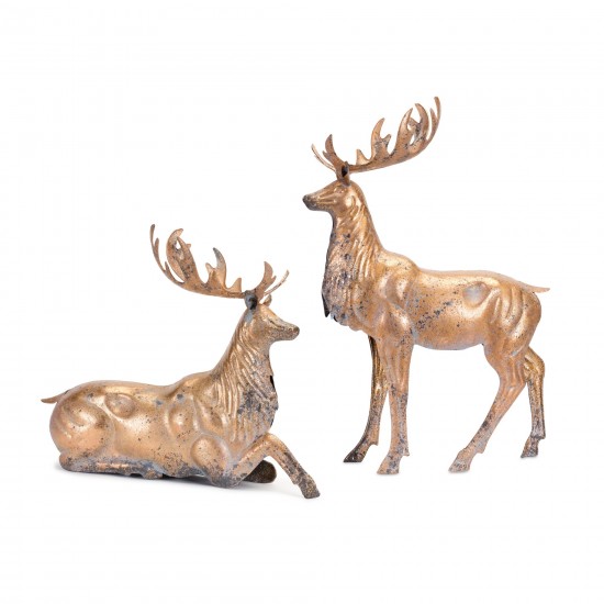 Deer (Set Of 4) 16.5"L x 14"H, 13"L x 22"H Metal