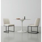 Serena Faux Leather Dining Chair in Cream