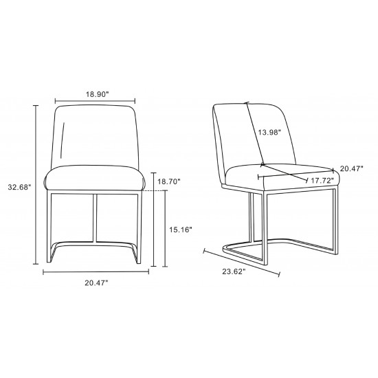 Serena Faux Leather Dining Chair in Cream