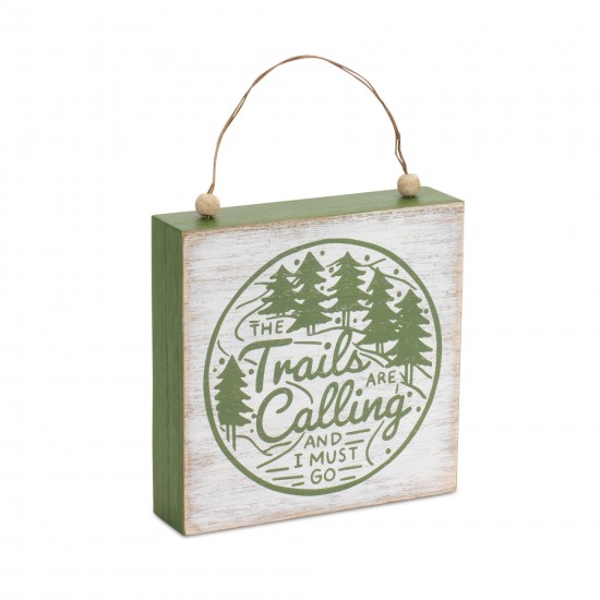 Cabin And Trails Sign (Set Of 4) 9"H Mdf