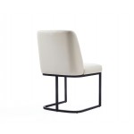 Serena Faux Leather Dining Chair in Cream