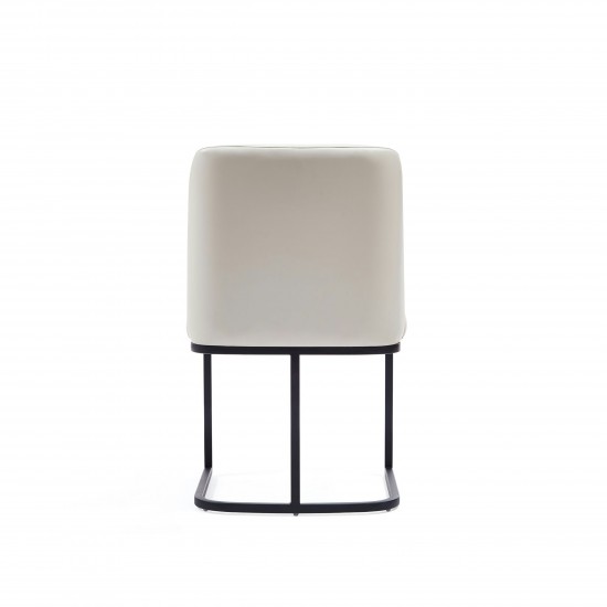 Serena Faux Leather Dining Chair in Cream