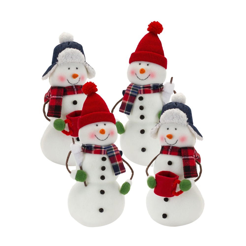 Snowman (Set Of 4) 10.25"H, 11"H Polyester