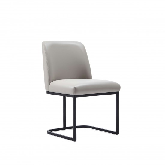 Serena Faux Leather Dining Chair in Light Grey (Set of 2)