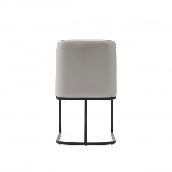 Serena Faux Leather Dining Chair in Light Grey (Set of 2)