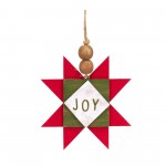 Joy And Peace Star Ornament (Set Of 12) 5.5"H Mdf