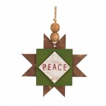 Joy And Peace Star Ornament (Set Of 12) 5.5"H Mdf