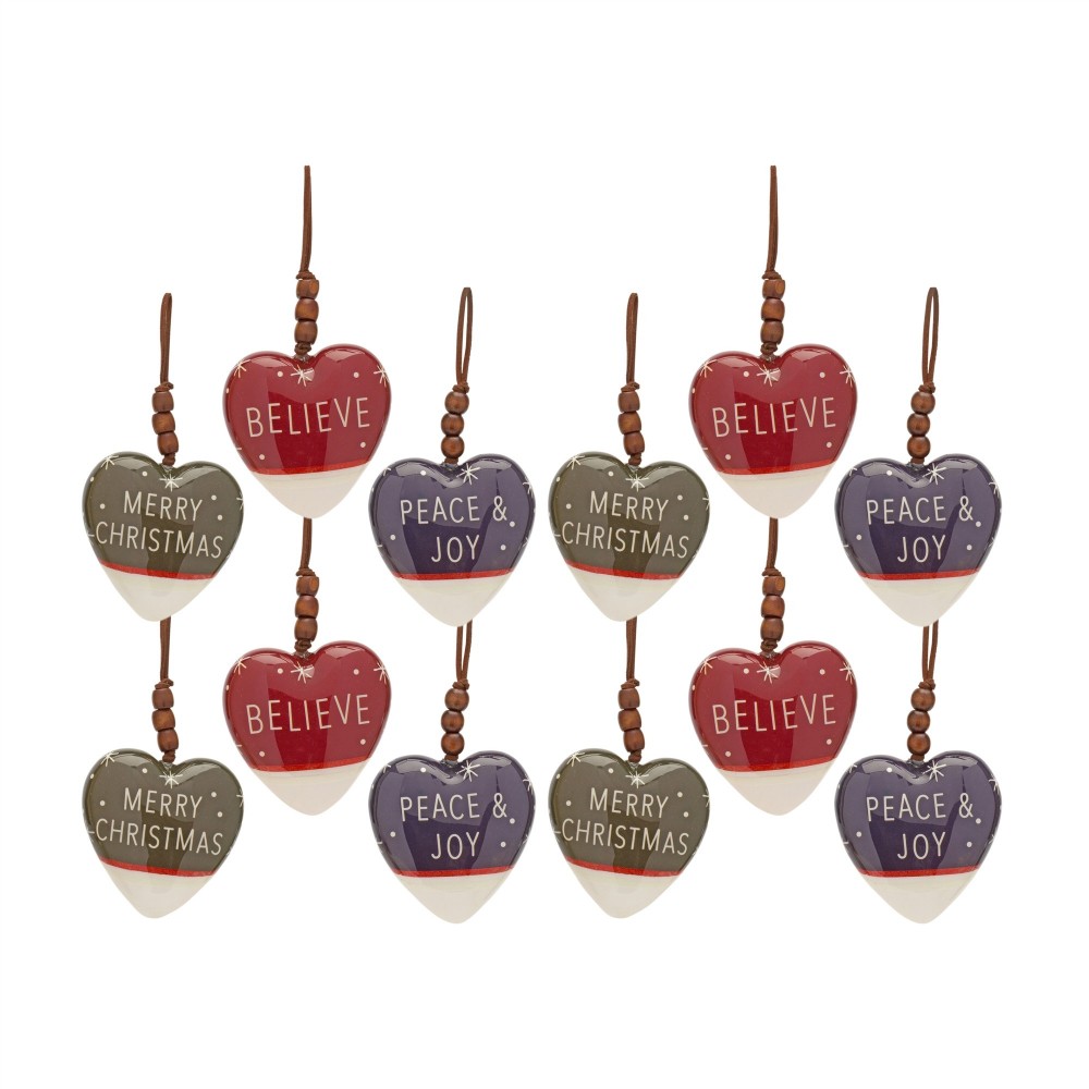 Heart Ornament (Set Of 12) 4.75"H Foam