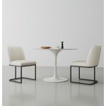 Serena Faux Leather Dining Chair in Cream (Set of 2)