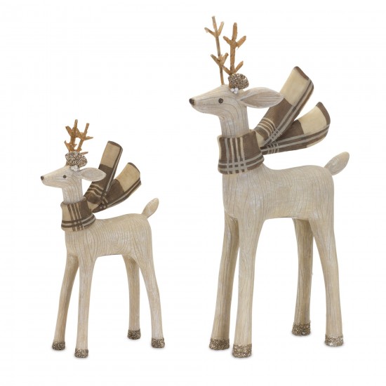 Deer (Set Of 2) 8.25"H, 11.75"H Resin