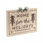 Led Holiday And Snow Sign (Set Of 2) 12"L x 8"H, 12"L x 9.25"H Mdf