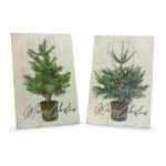 Tree Plaque (Set Of 2) 7.75"L x 11.5"H Mdf/Wood