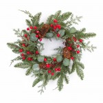 Pine/Eucalyptus/Cone Wreath 20"D Plastic/Fabric