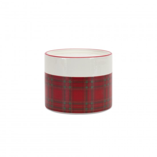 Plaid Candle Holder (Set Of 2) 3.75"D x 3.5"H, 5"D x 4"H Ceramic