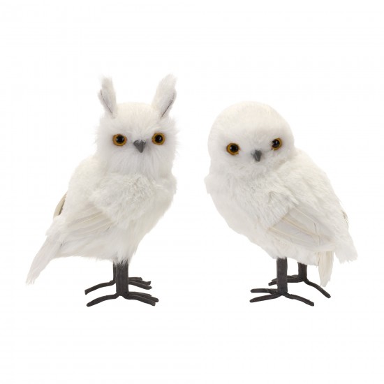 White Owl (Set Of 4) 8.75"H, 10.5"H Foam