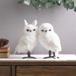 White Owl (Set Of 4) 8.75"H, 10.5"H Foam