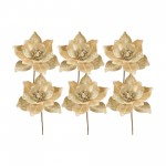 Magnolia Stem (Set Of 6) 22.5"H Polyester, Beige, Silver