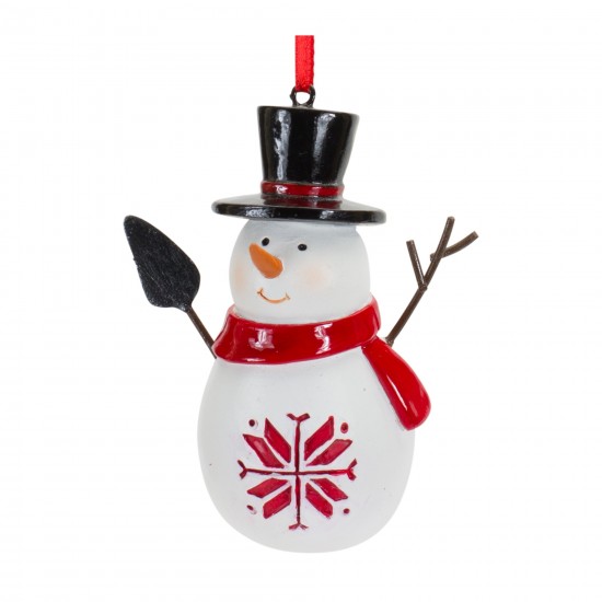 Snowman Ornament (Set Of 6) 4"H Resin