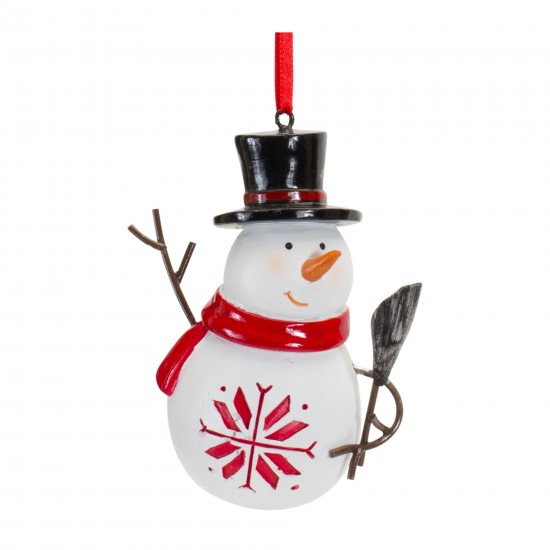 Snowman Ornament (Set Of 6) 4"H Resin