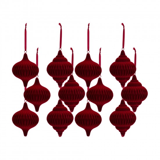 Drop Ornament (Set Of 12) 5.5"H, 6"H Resin