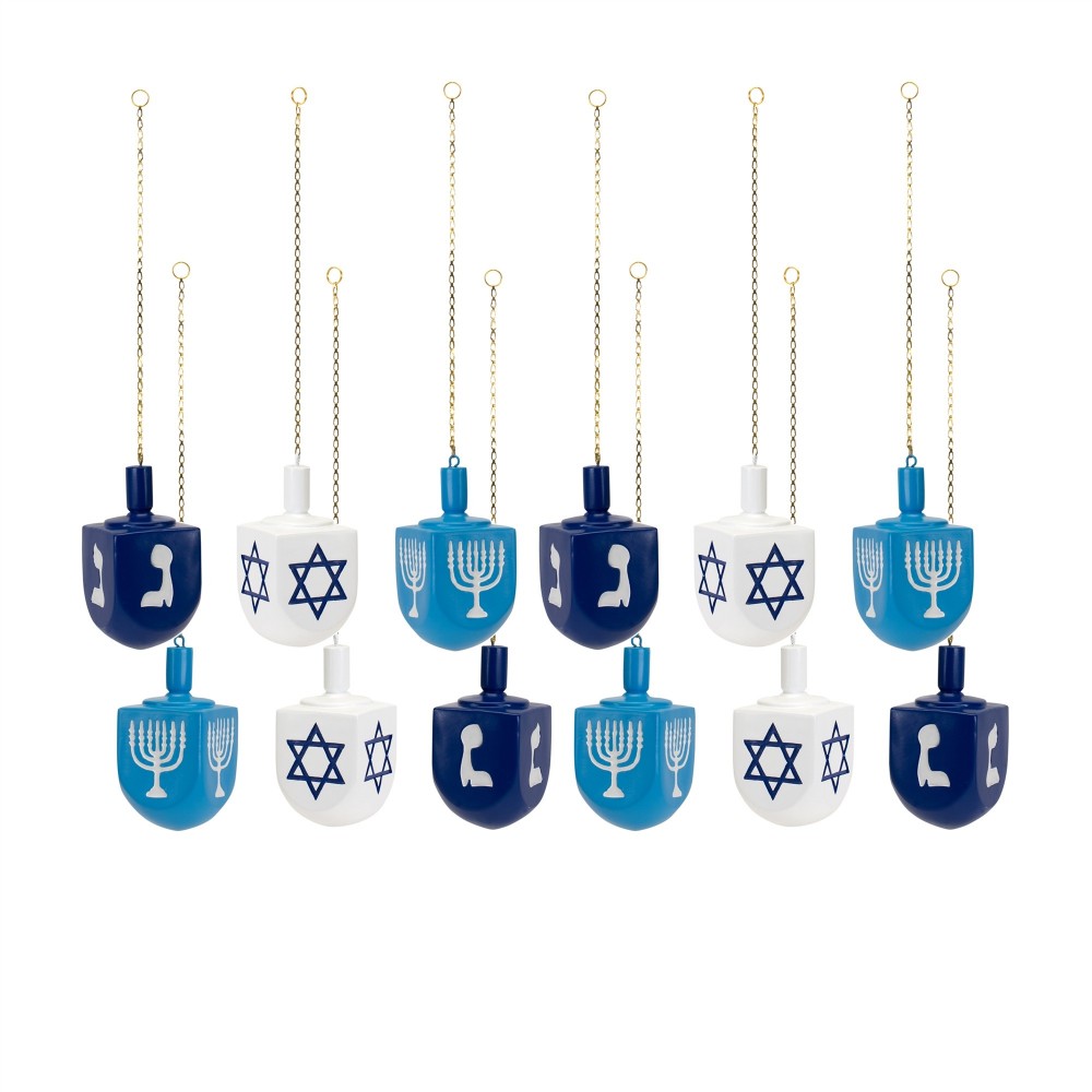 Hanukkah Dreidel Ornament (Set Of 12) 4.5"H Resin