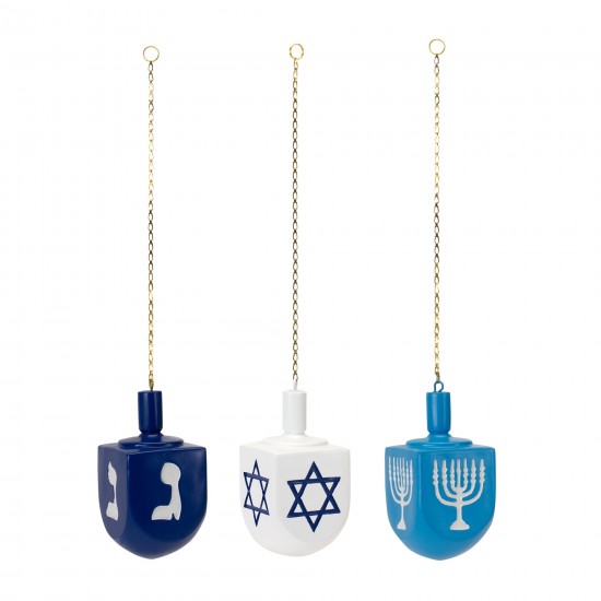 Hanukkah Dreidel Ornament (Set Of 12) 4.5"H Resin