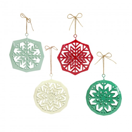 Snowflake Ornament (Set Of 8) 7.5"H Metal